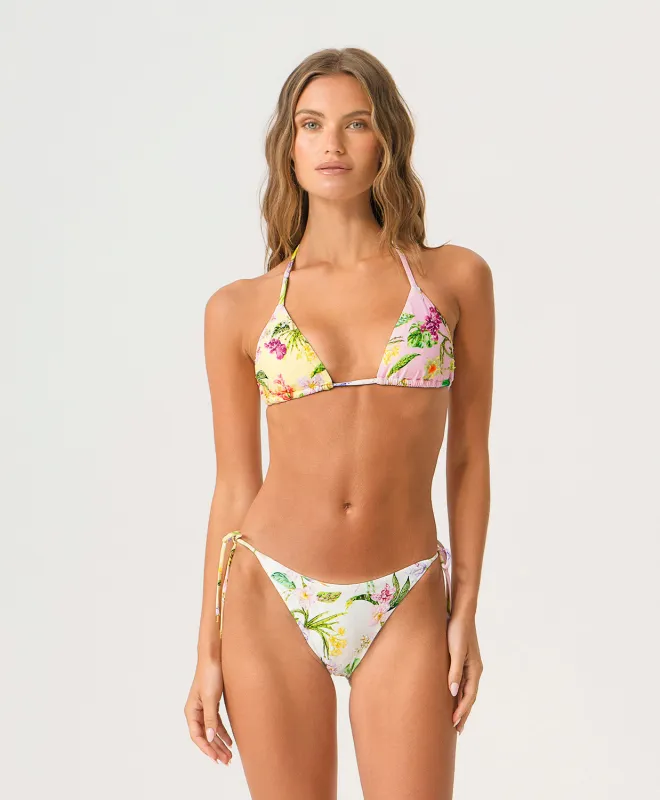 Paradise Bloom Embroidered Tie Side Bottom sold by PQ Swim