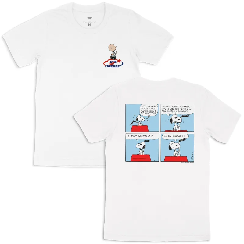 Peanuts x USA Hockey Penalty Box Tee sold by Streaker Sports