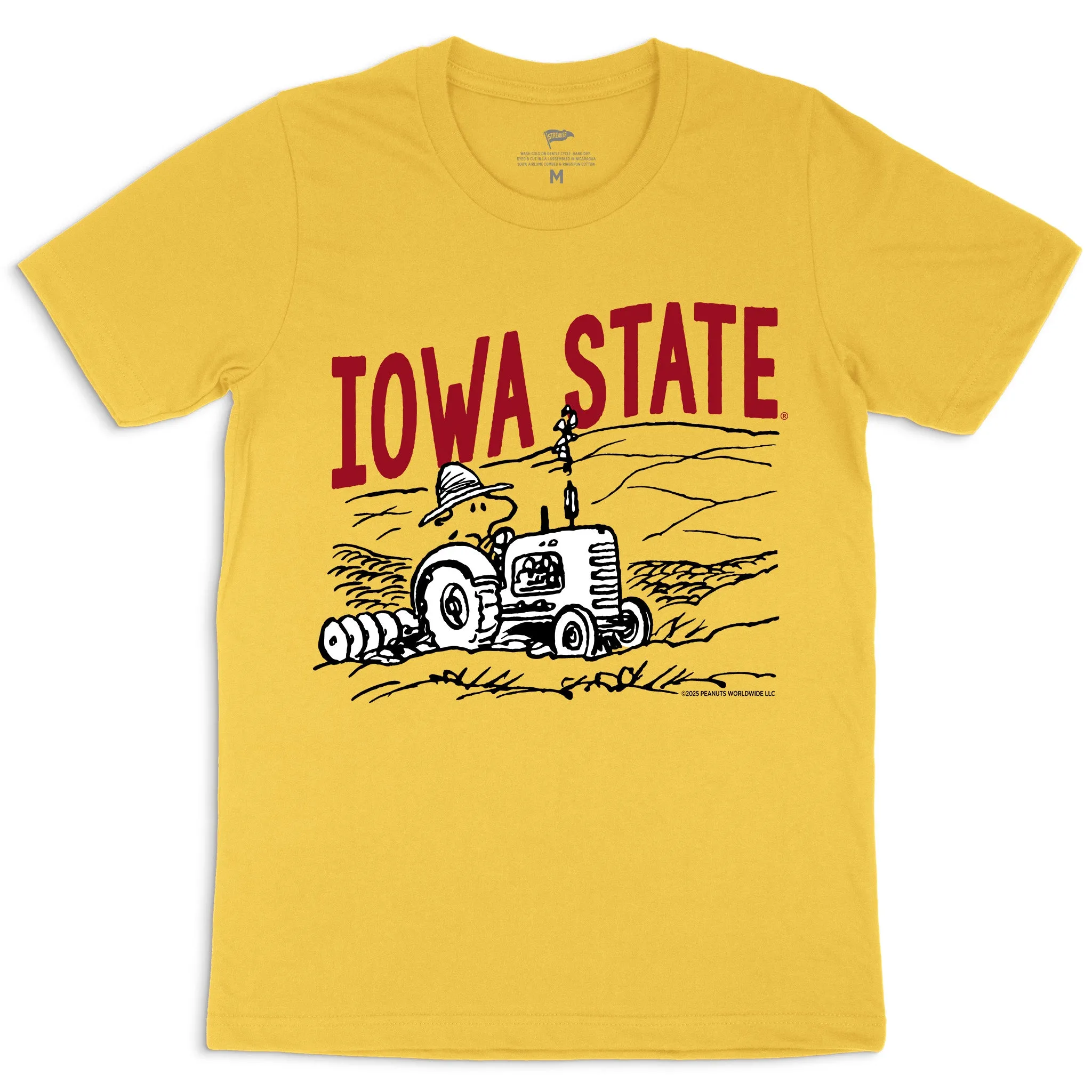Peanuts x Iowa State Woodstock Farmer Tee sold by Streaker Sports
