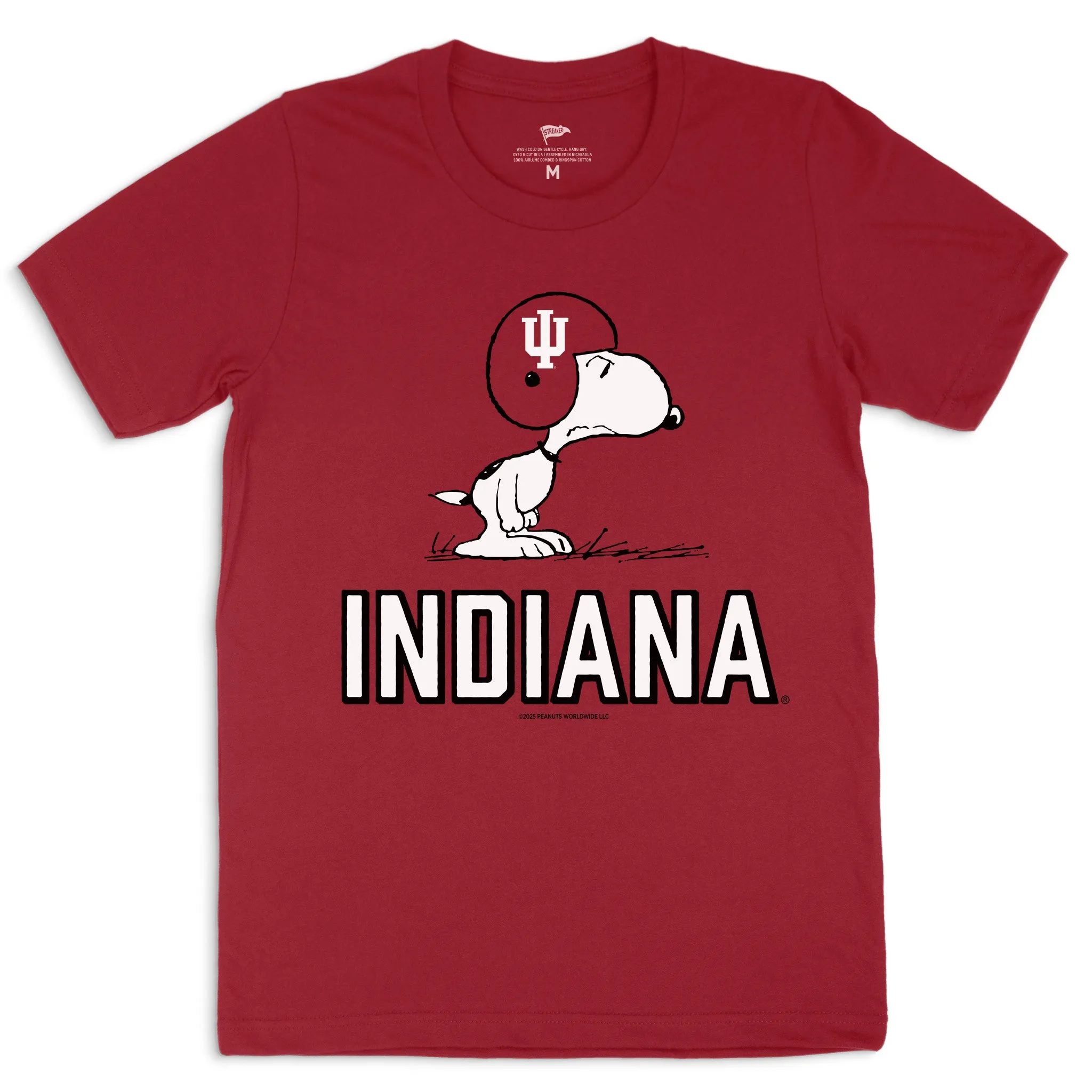 Peanuts x Indiana Football Tee sold by Streaker Sports