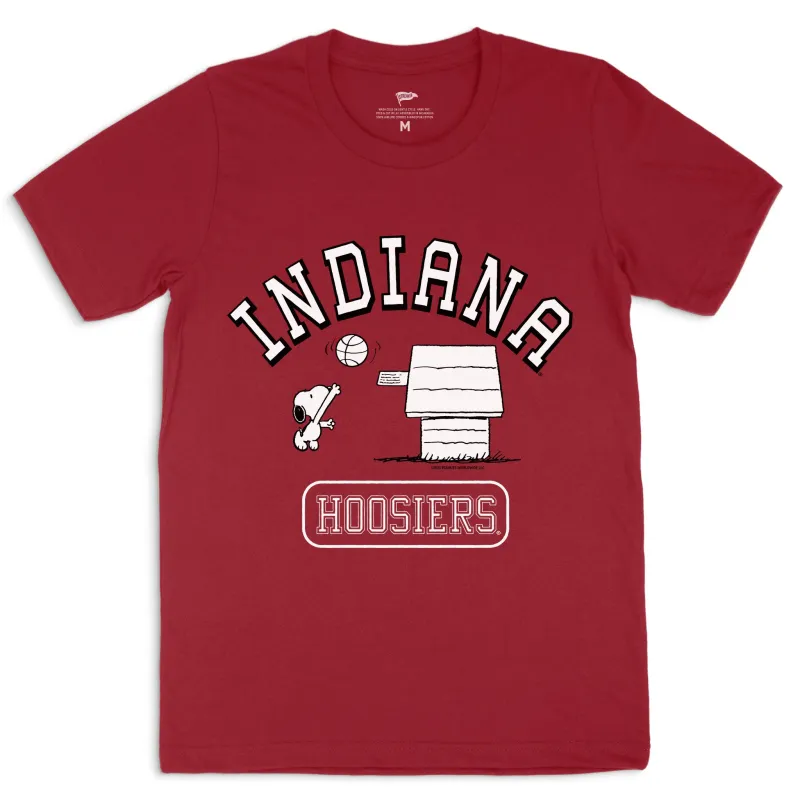 Peanuts x Indiana Basketball Tee sold by Streaker Sports