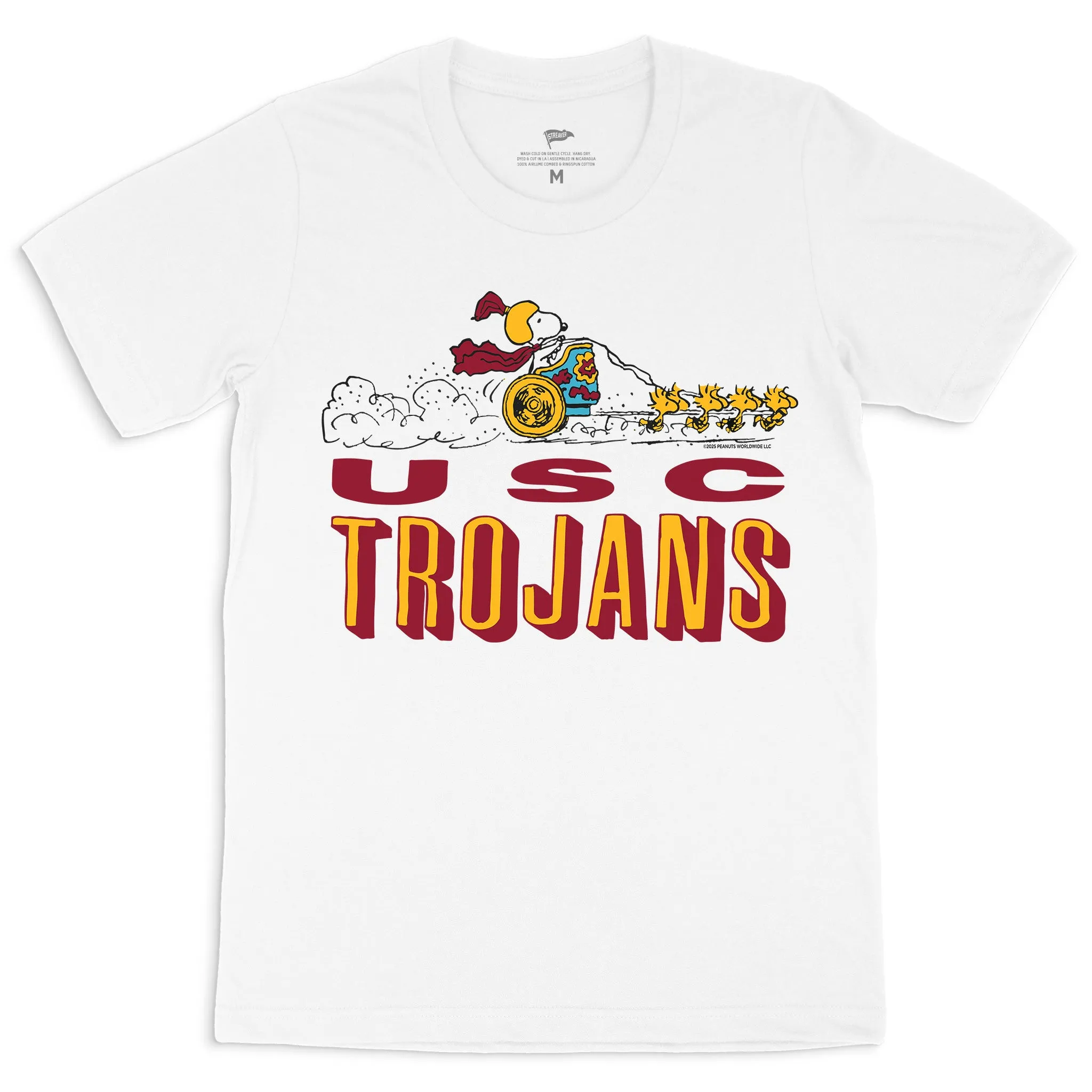 Peanuts x USC Snoopy Chariot Tee sold by Streaker Sports
