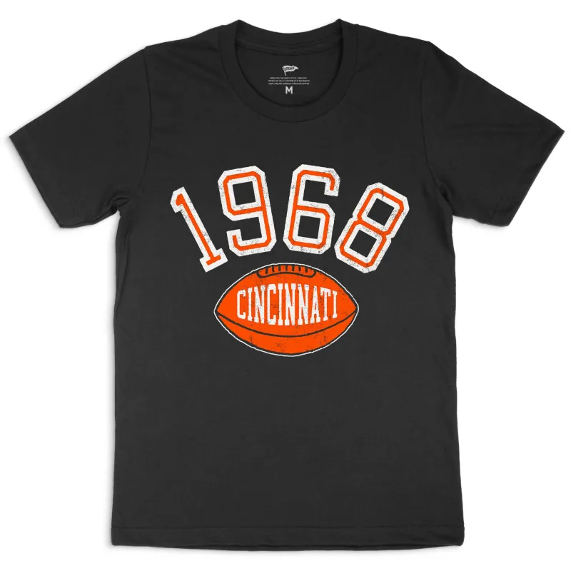 1968 Cincinnati Football Founding Year Tee sold by Streaker Sports