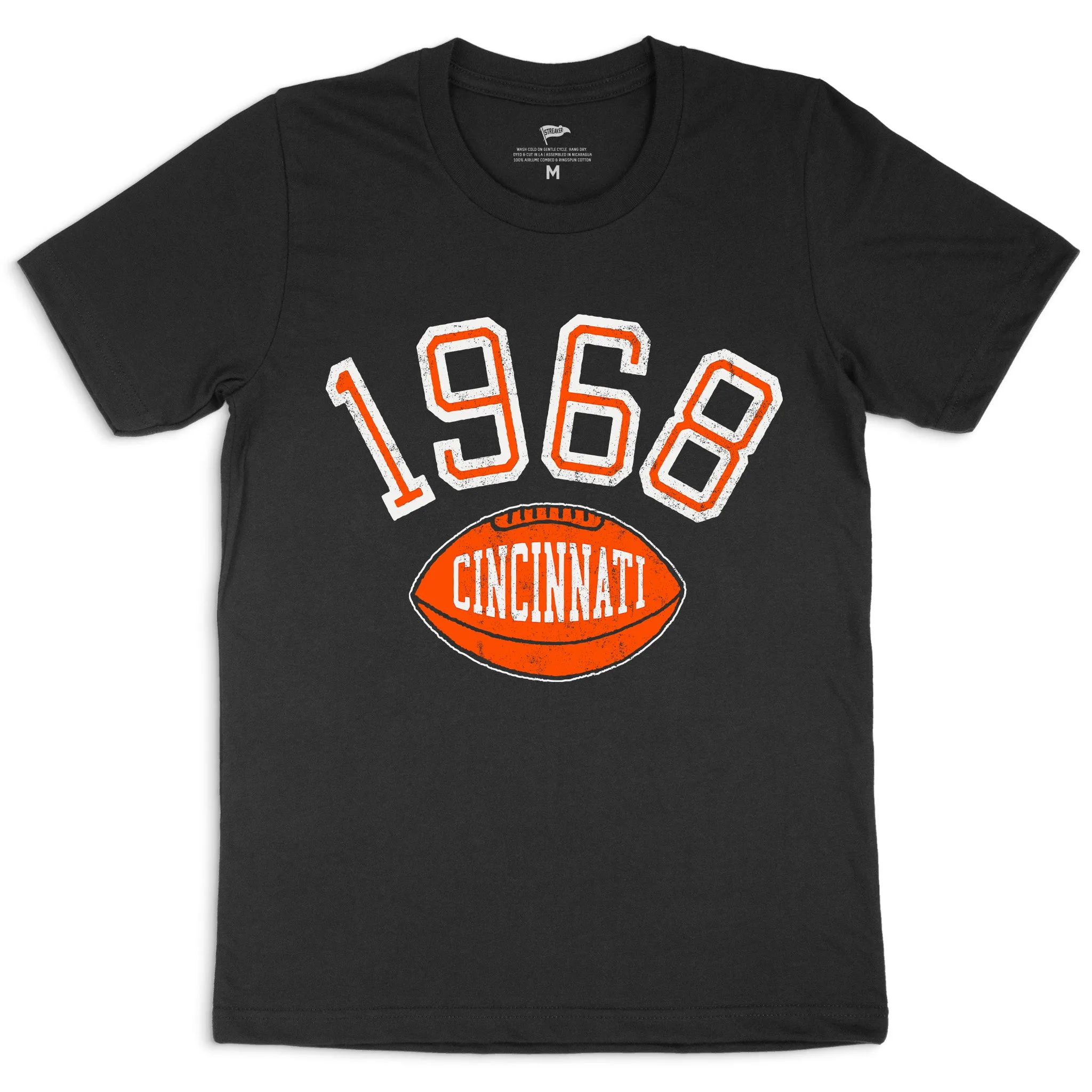 1968 Cincinnati Football Founding Year Tee sold by Streaker Sports
