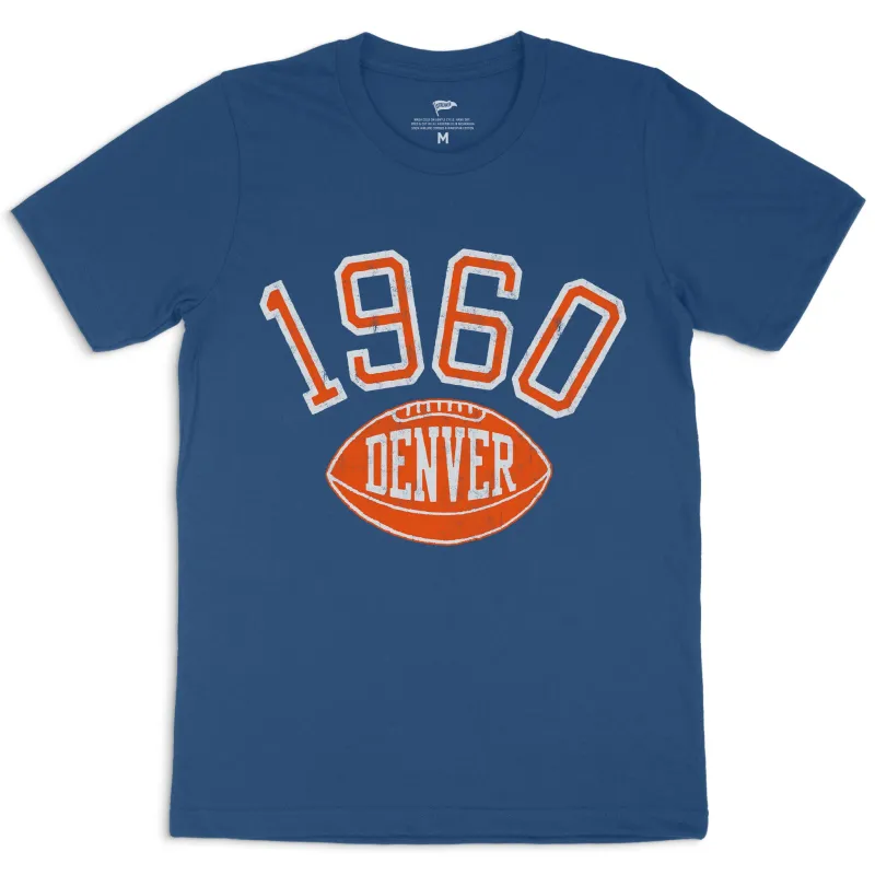 1960 Denver Football Founding Year Tee sold by Streaker Sports