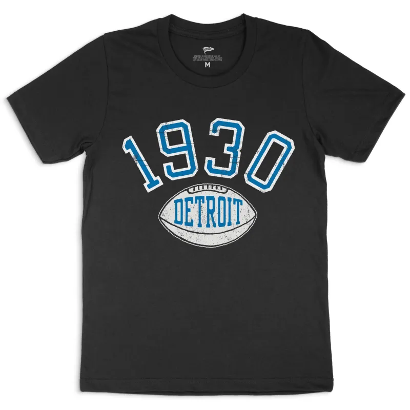 1930 Detroit Football Founding Year Tee sold by Streaker Sports