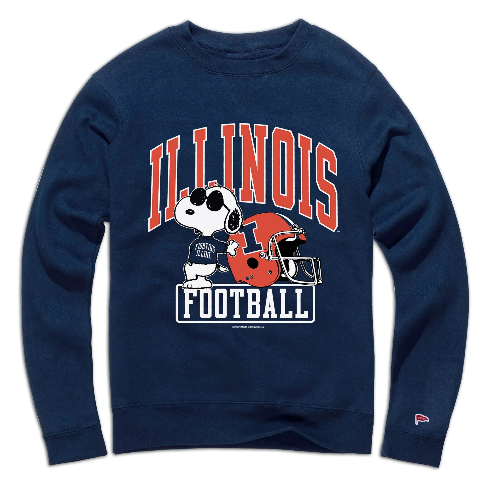 Peanuts x Illinois Joe Cool Football Crewneck Sweatshirt sold by Streaker Sports
