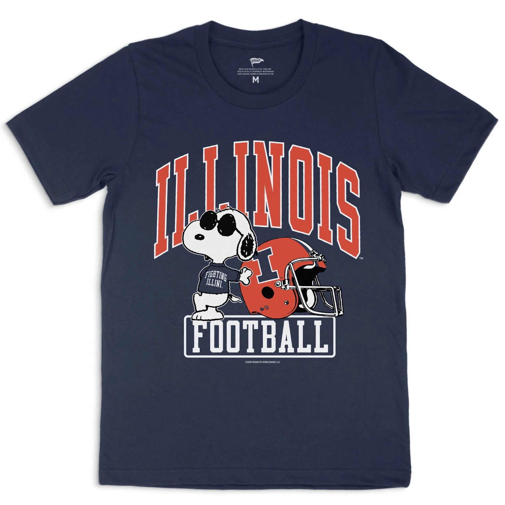Peanuts x Illinois Joe Cool Football Tee sold by Streaker Sports