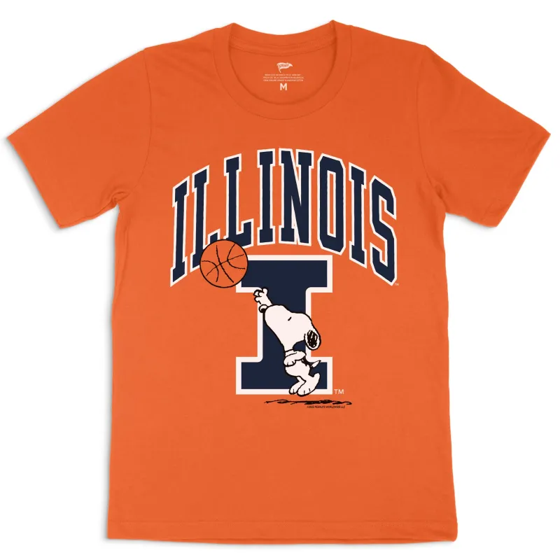 Peanuts x Illinois Basketball Tee sold by Streaker Sports