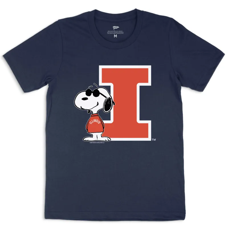 Peanuts x Illinois Joe College Tee sold by Streaker Sports