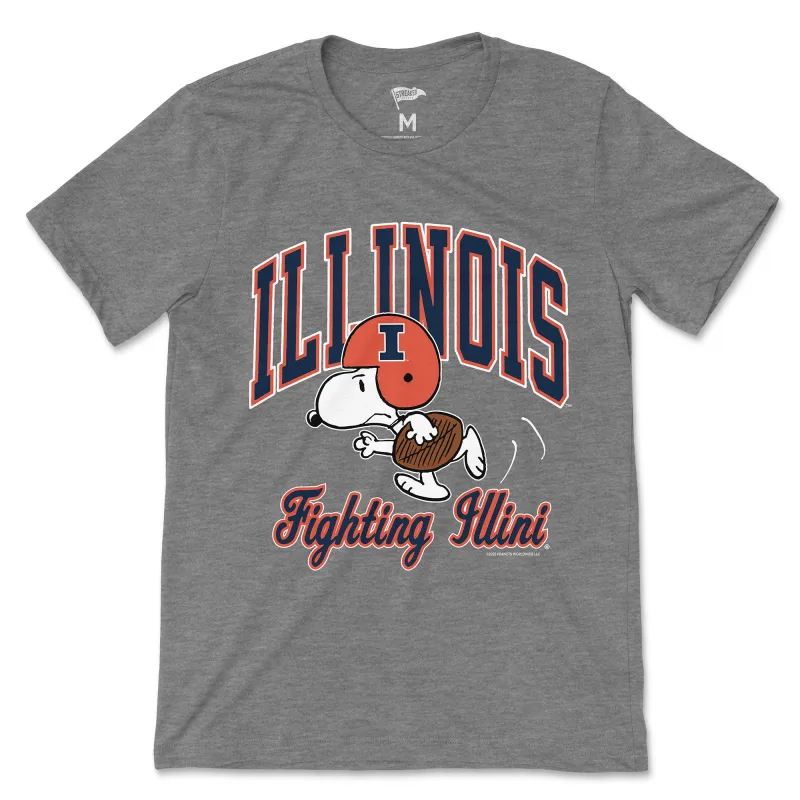 Peanuts x Illinois Football Tee sold by Streaker Sports