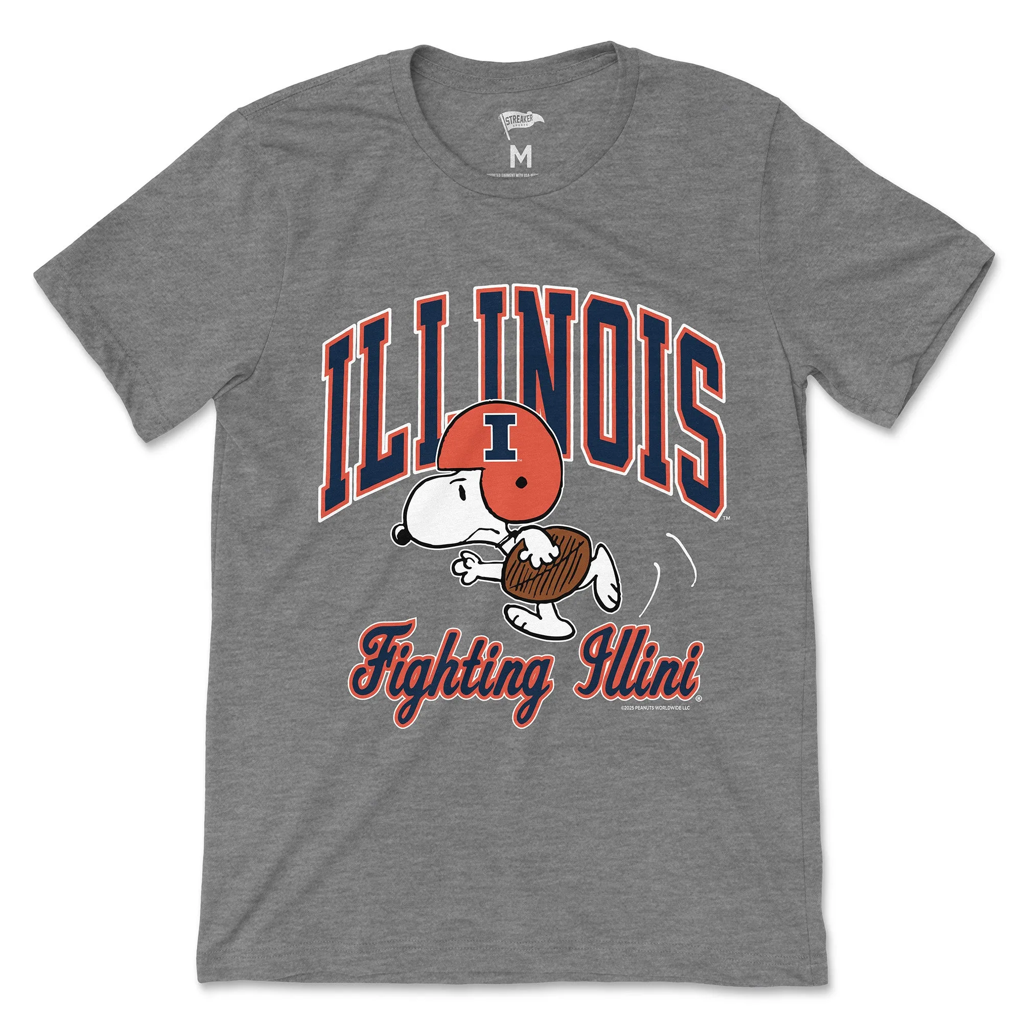 Peanuts x Illinois Football Tee sold by Streaker Sports