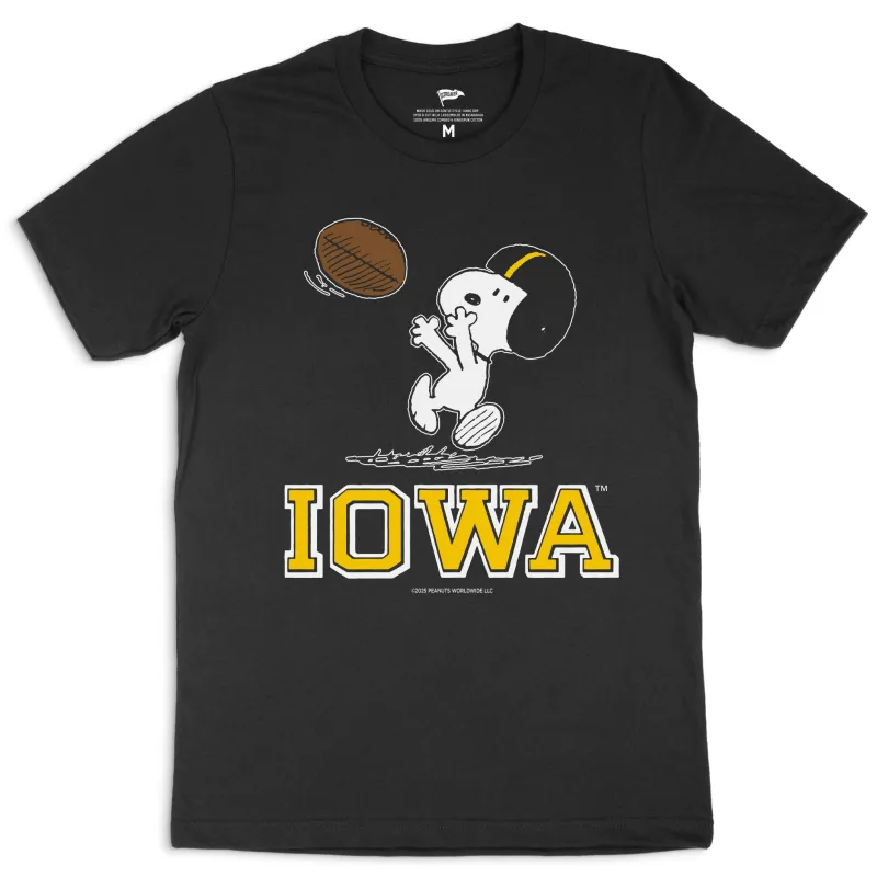 Peanuts x Iowa Football Tee sold by Streaker Sports