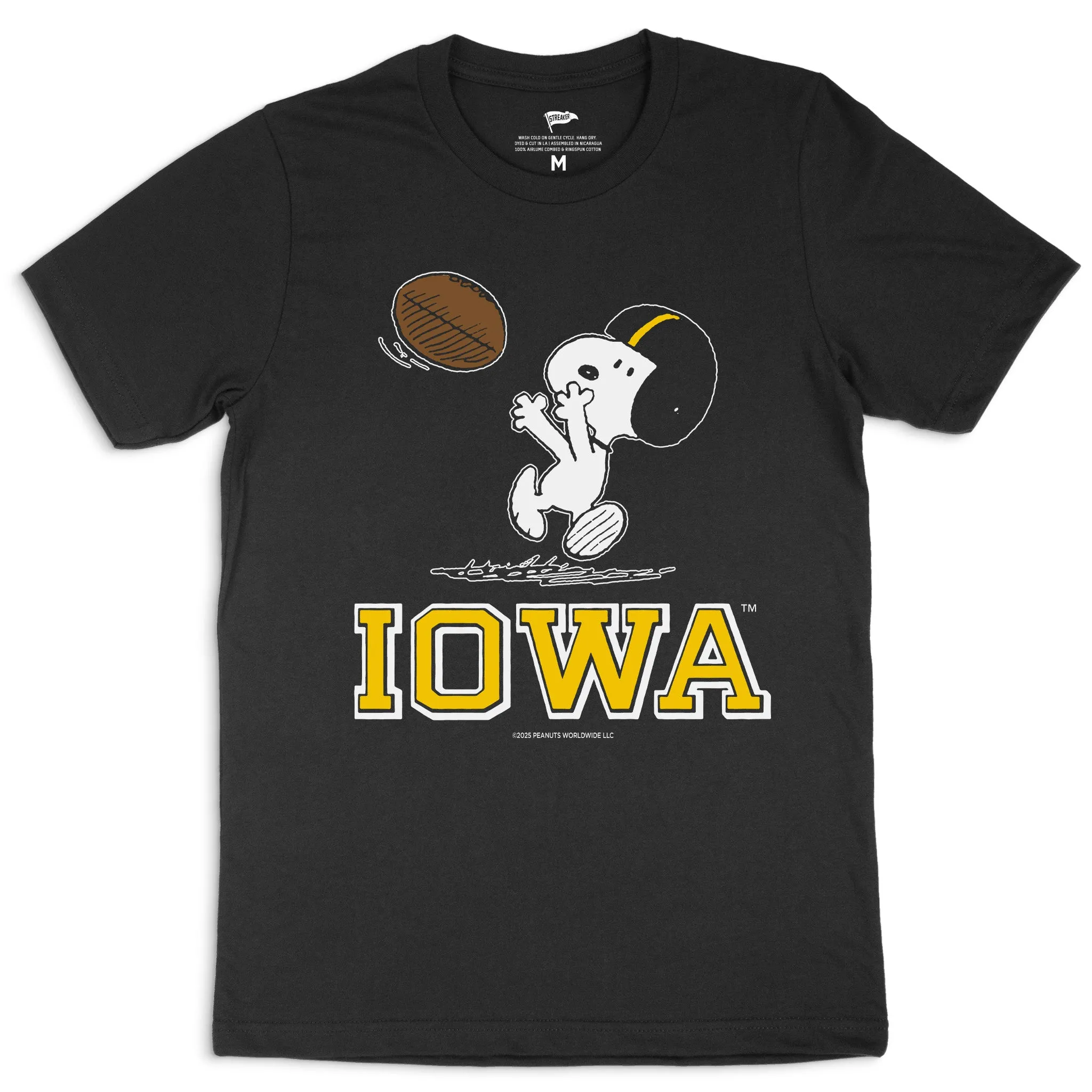 Peanuts x Iowa Football Tee sold by Streaker Sports