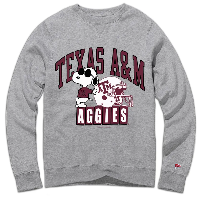 Peanuts x Texas A&M Joe Cool Football Crewneck Sweatshirt sold by Streaker Sports