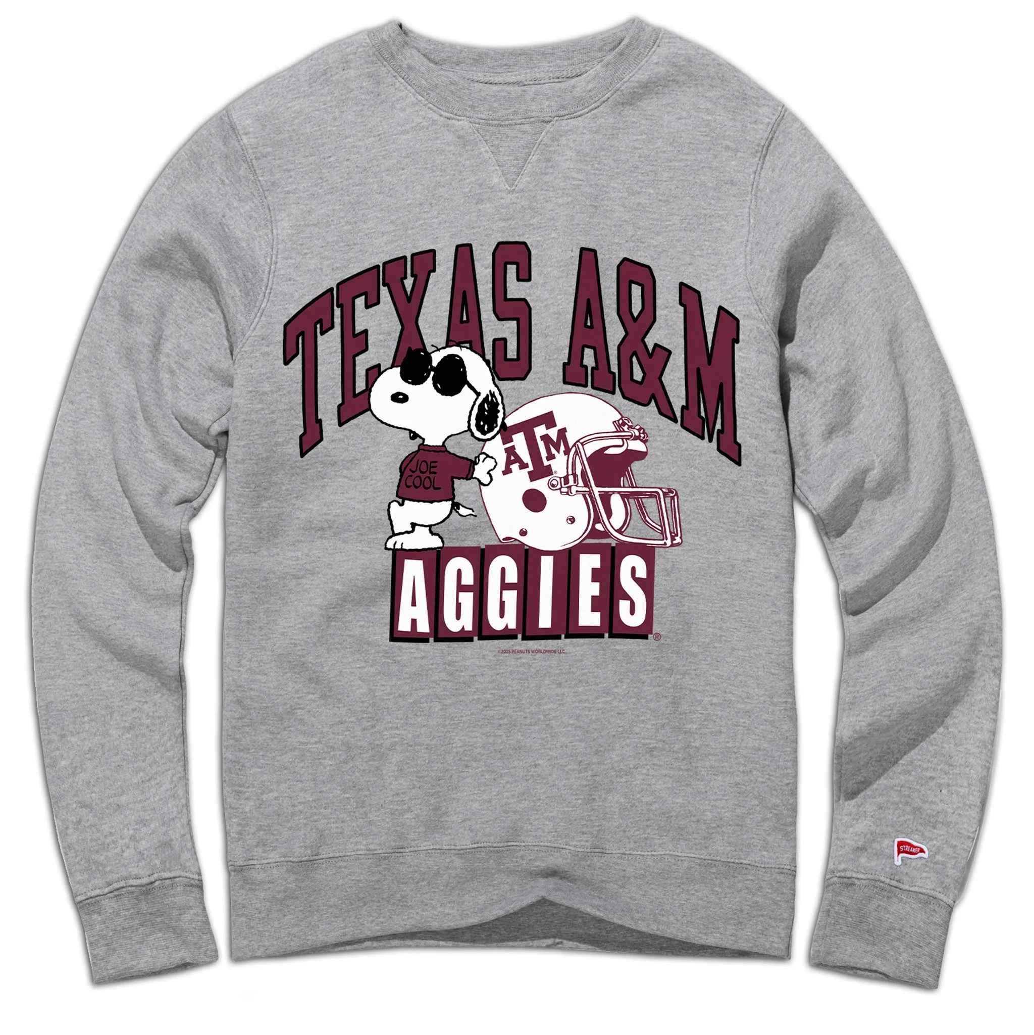 Peanuts x Texas A&M Joe Cool Football Crewneck Sweatshirt sold by Streaker Sports