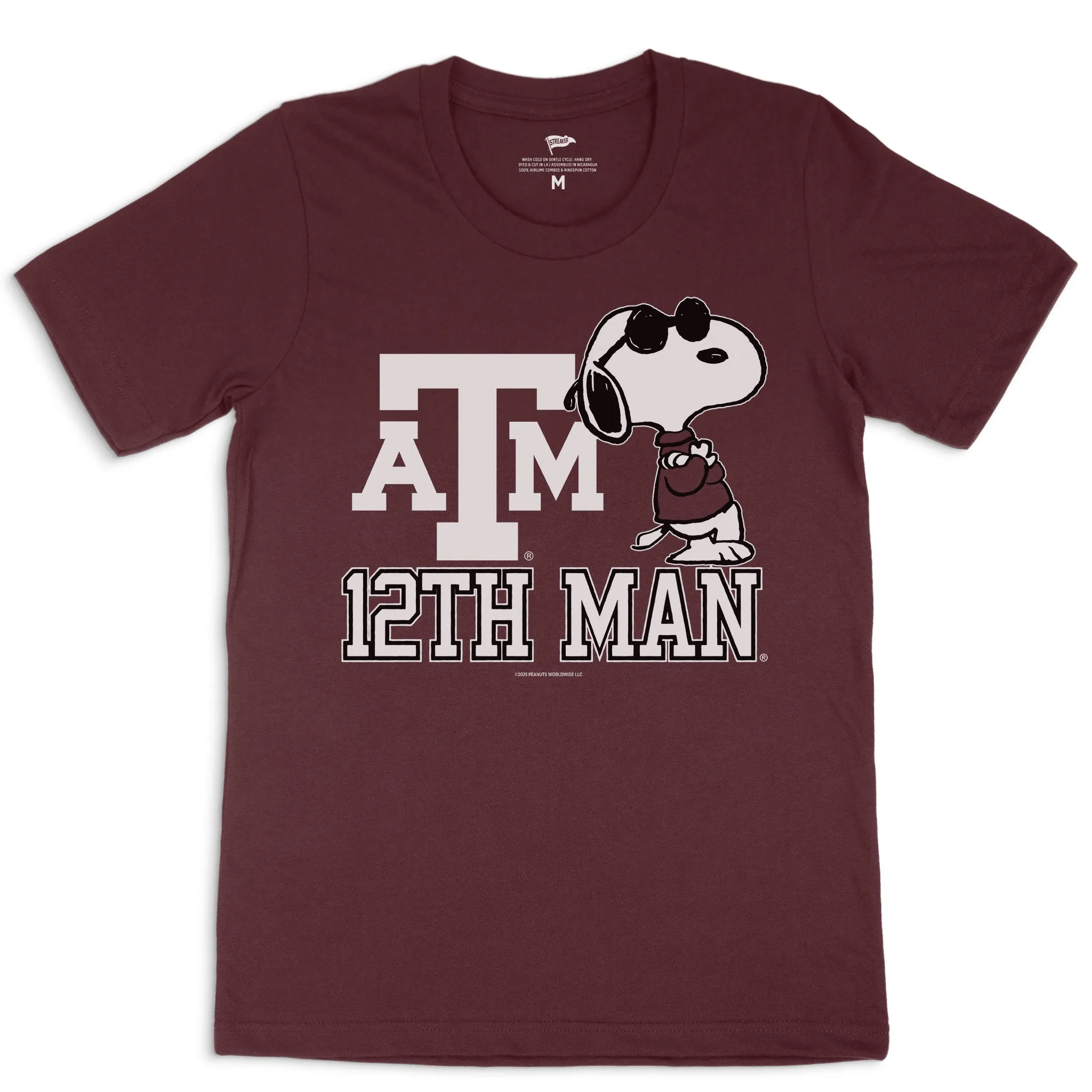 Peanuts x Texas A&M Joe Cool 12th Man Tee sold by Streaker Sports