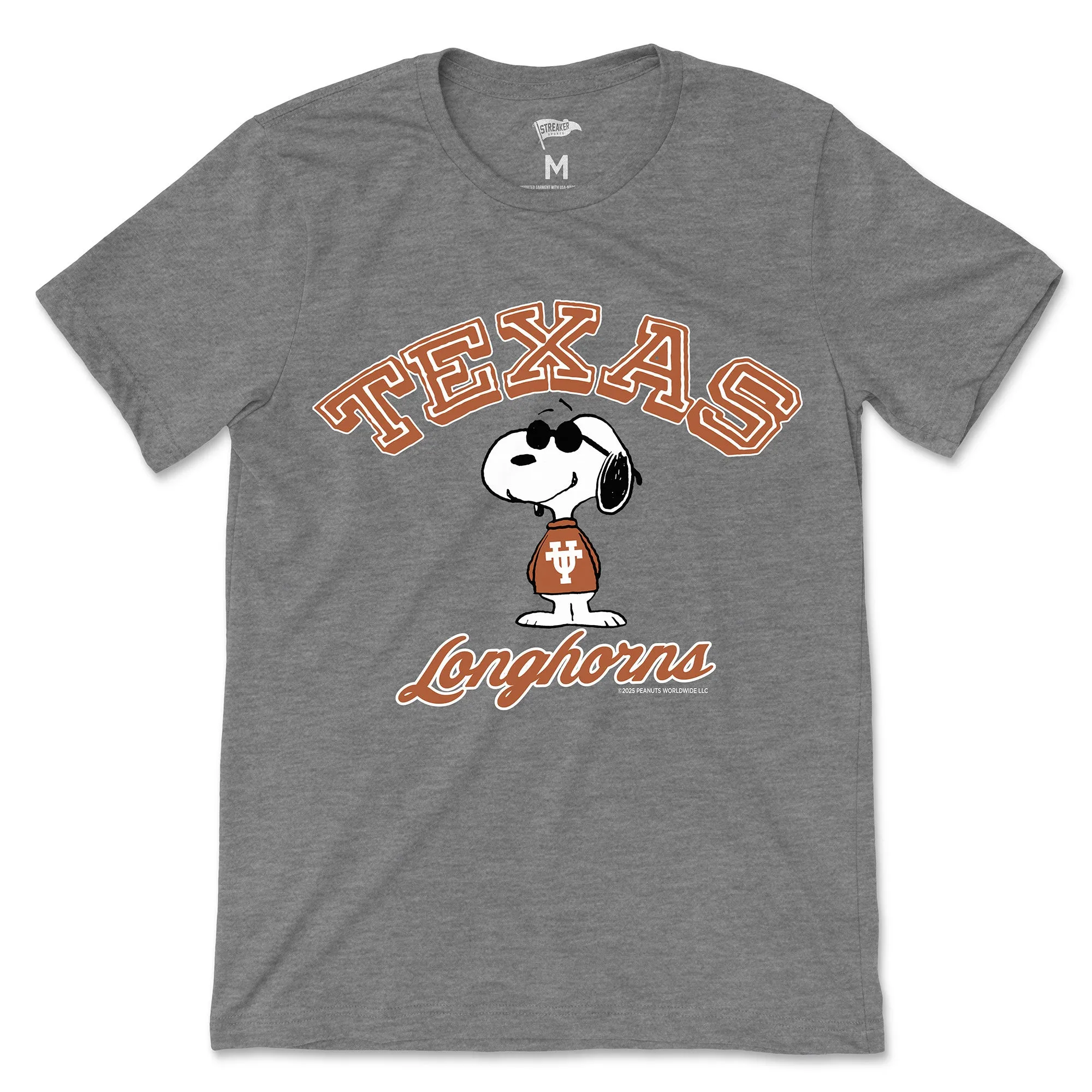 Peanuts x Texas Joe College Tee sold by Streaker Sports