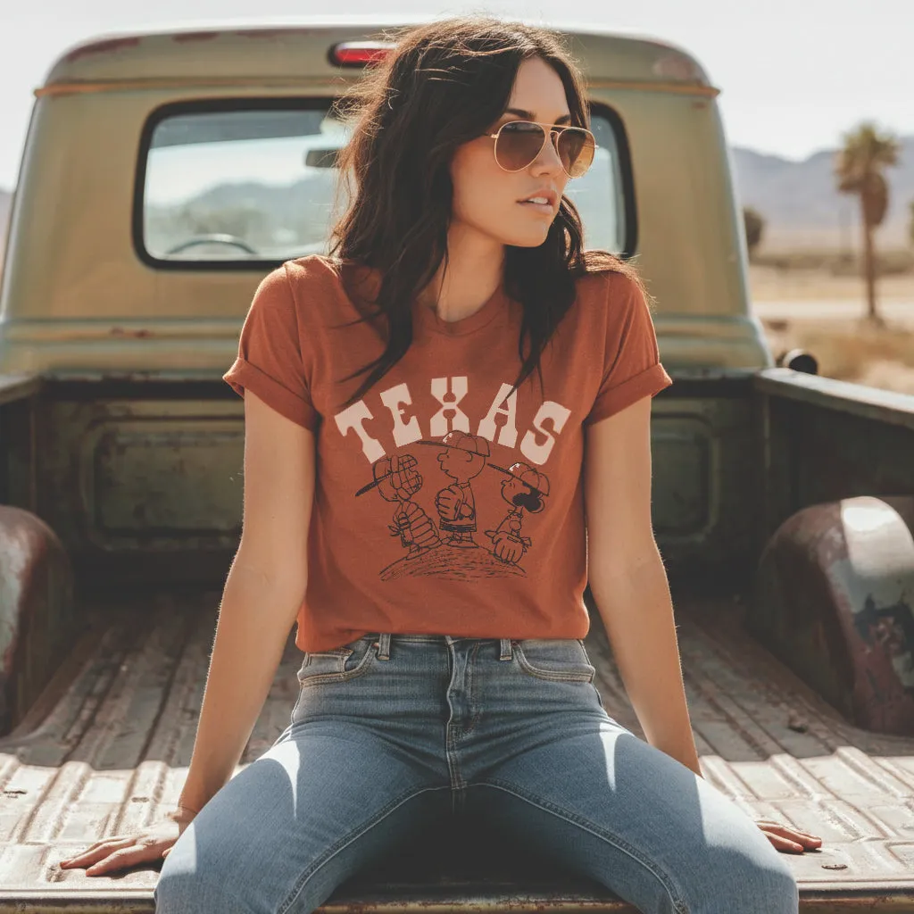 Peanuts x Texas Baseball Tee sold by Streaker Sports product image thumbnail 2