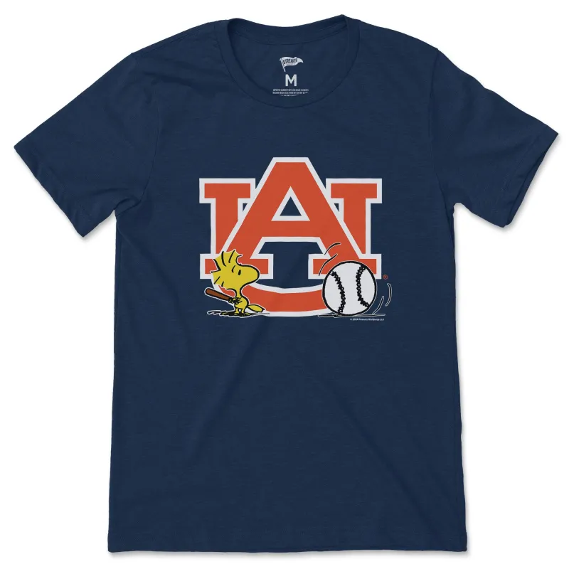 Peanuts x Auburn Woodstock Baseball Tee sold by Streaker Sports