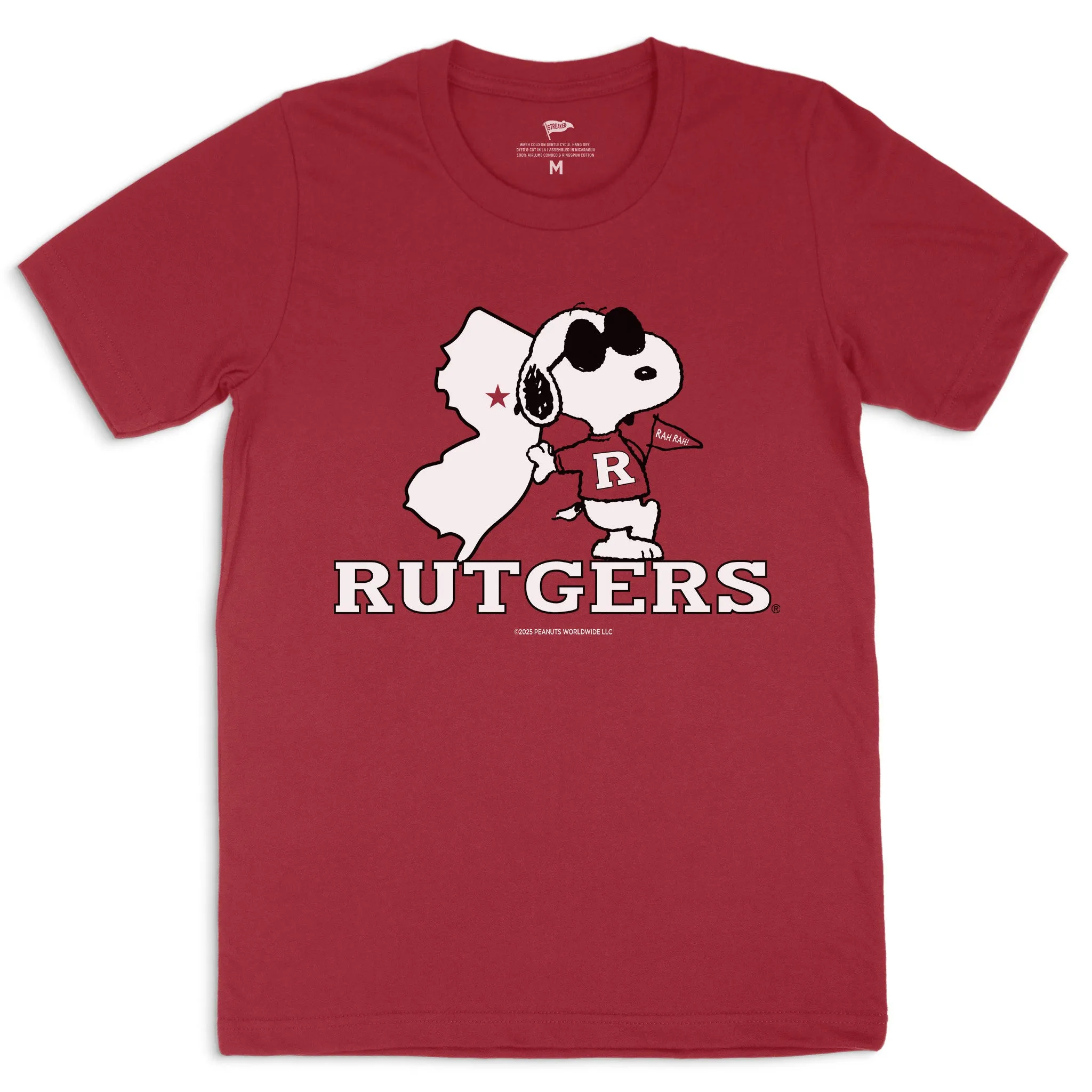 Peanuts x Rutgers Joe Cool Tee sold by Streaker Sports