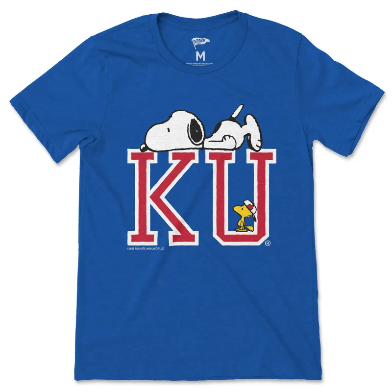 Peanuts x Kansas Snoopy & Woodstock Tee sold by Streaker Sports