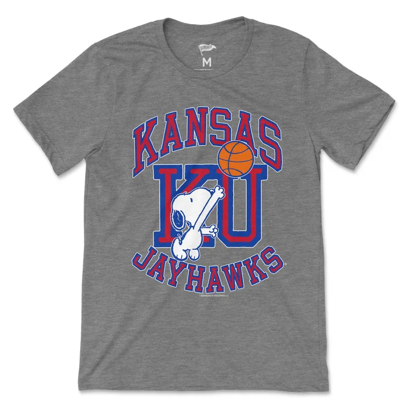 Peanuts x Kansas Basketball Tee sold by Streaker Sports
