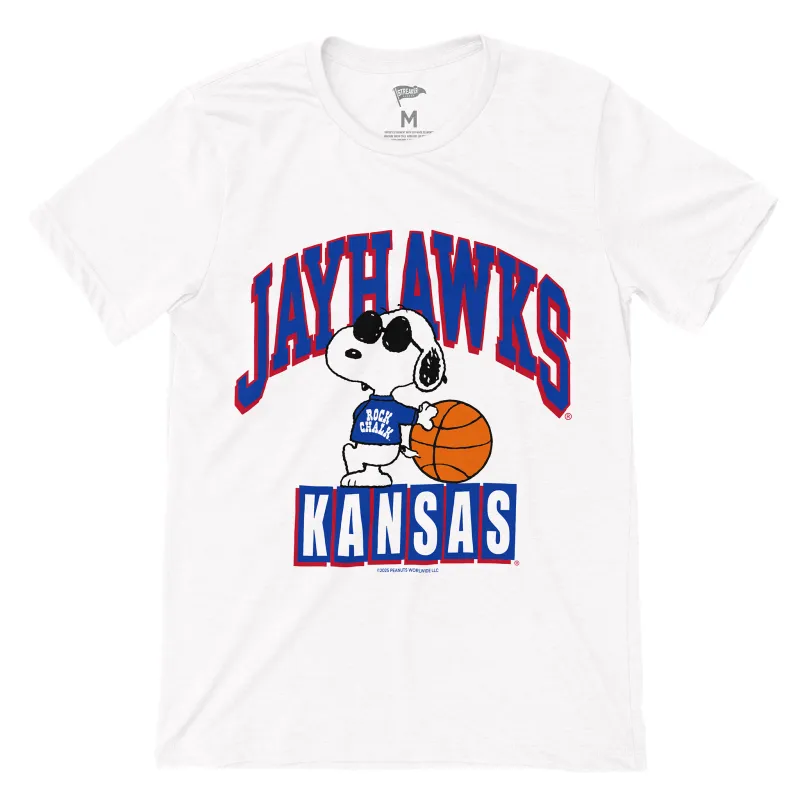 Peanuts x Kansas Joe Cool Basketball Tee sold by Streaker Sports