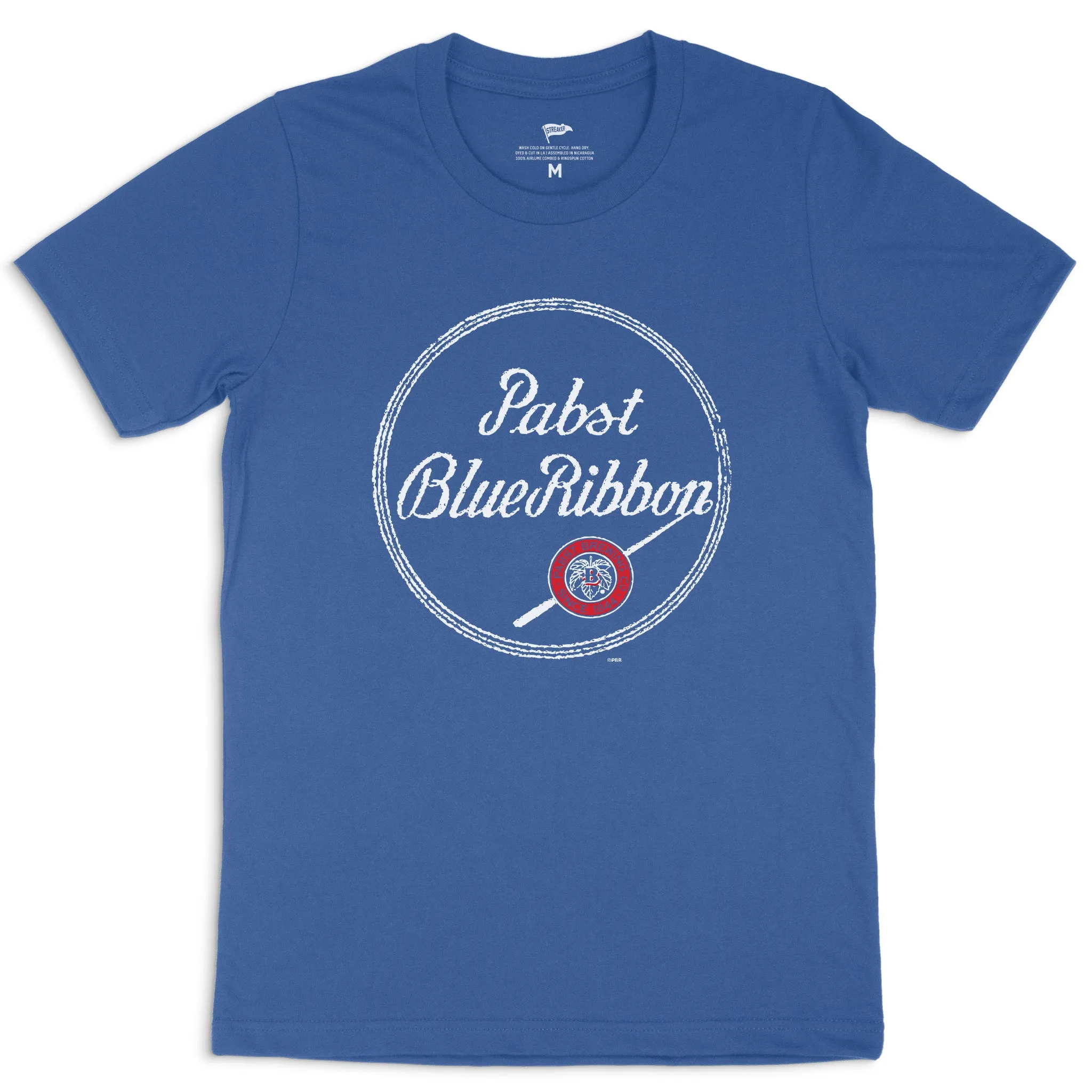 Pabst Blue Ribbon Vintage Script Tee sold by Streaker Sports
