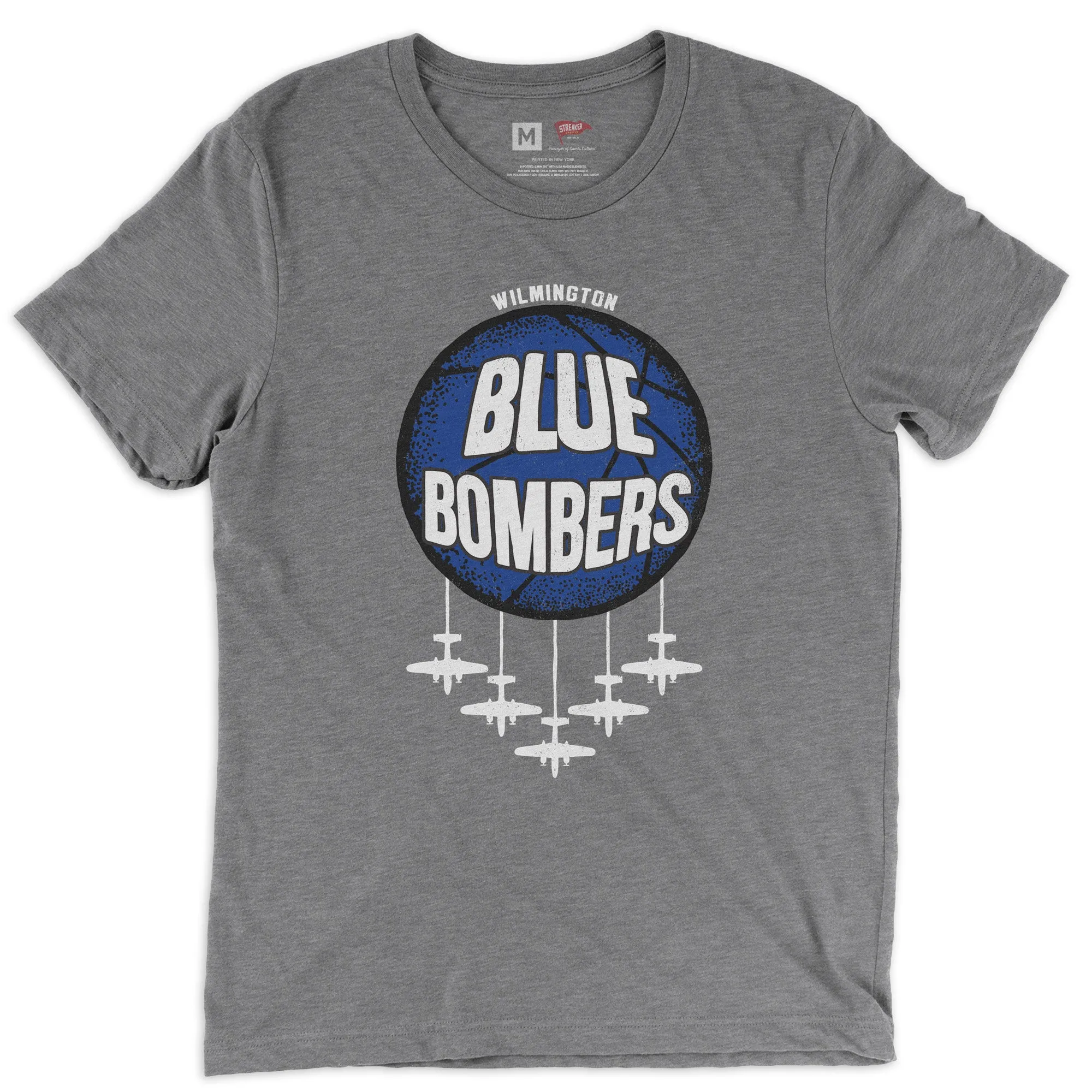 Wilmington Blue Bombers Tee Grey sold by Streaker Sports