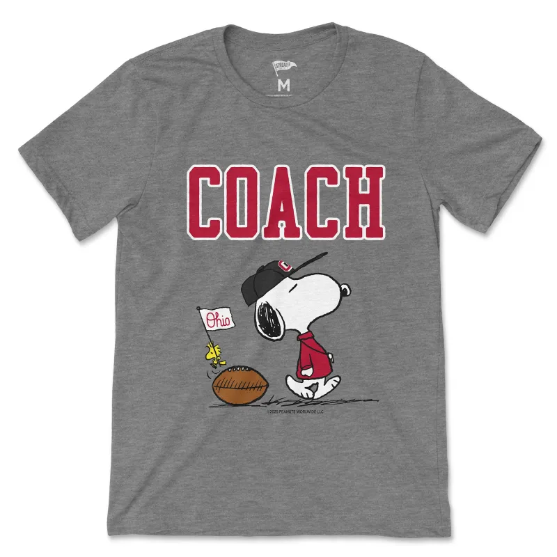 Peanuts x Ohio State World Famous Football Coach Tee sold by Streaker Sports