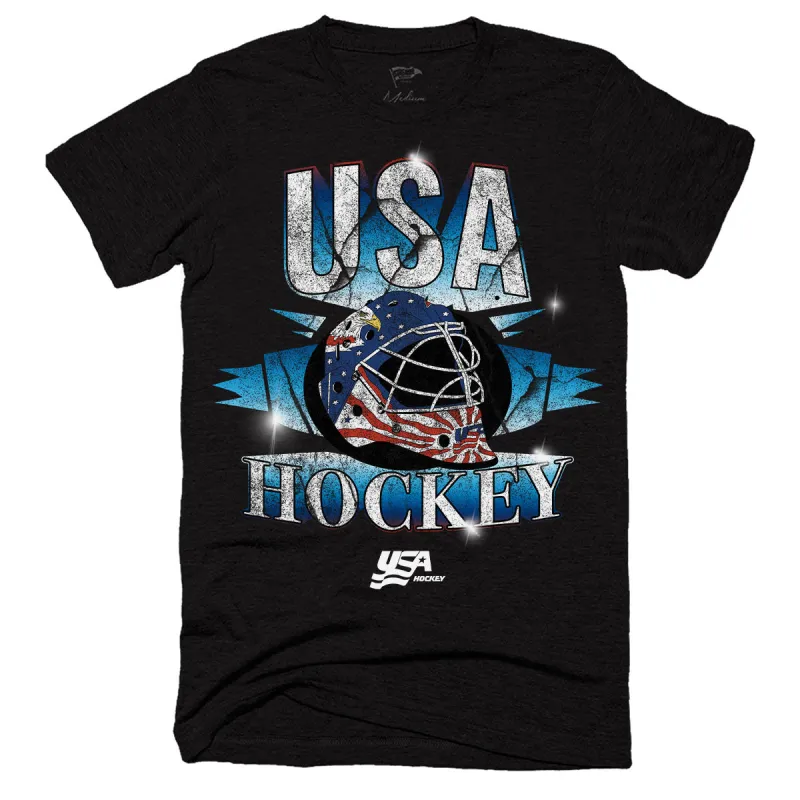 USA Hockey Retro Mask Tee sold by Streaker Sports