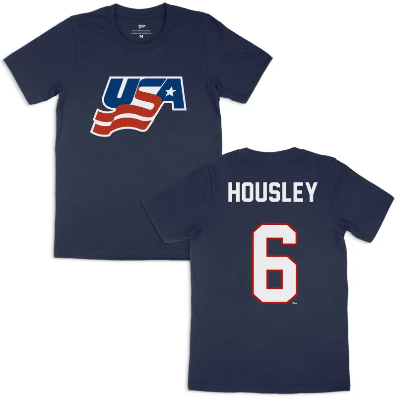 Team USA Phil Housley Jersey Tee sold by Streaker Sports