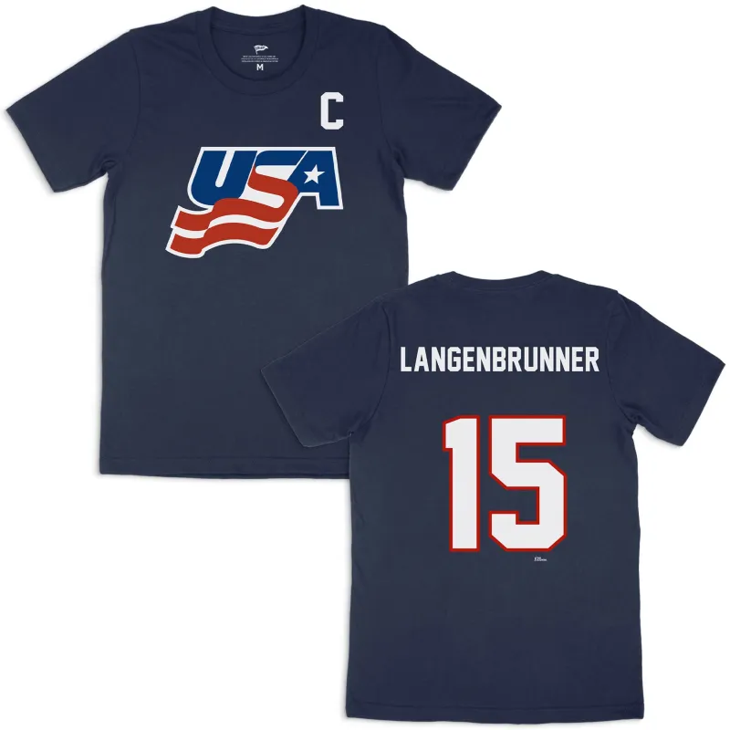 Team USA Jamie Langenbrunner Jersey Tee sold by Streaker Sports