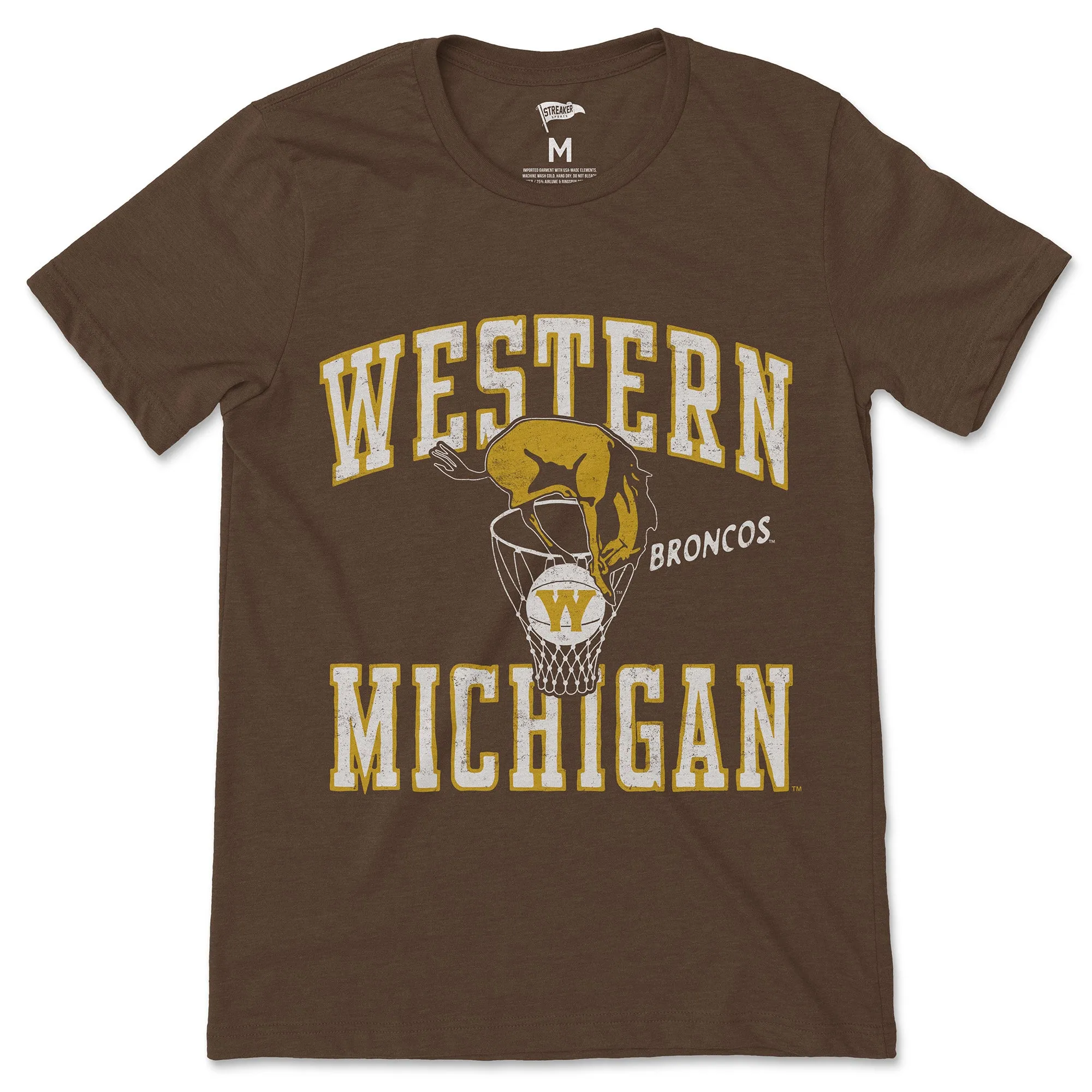 Western Michigan Vintage Basketball Tee sold by Streaker Sports