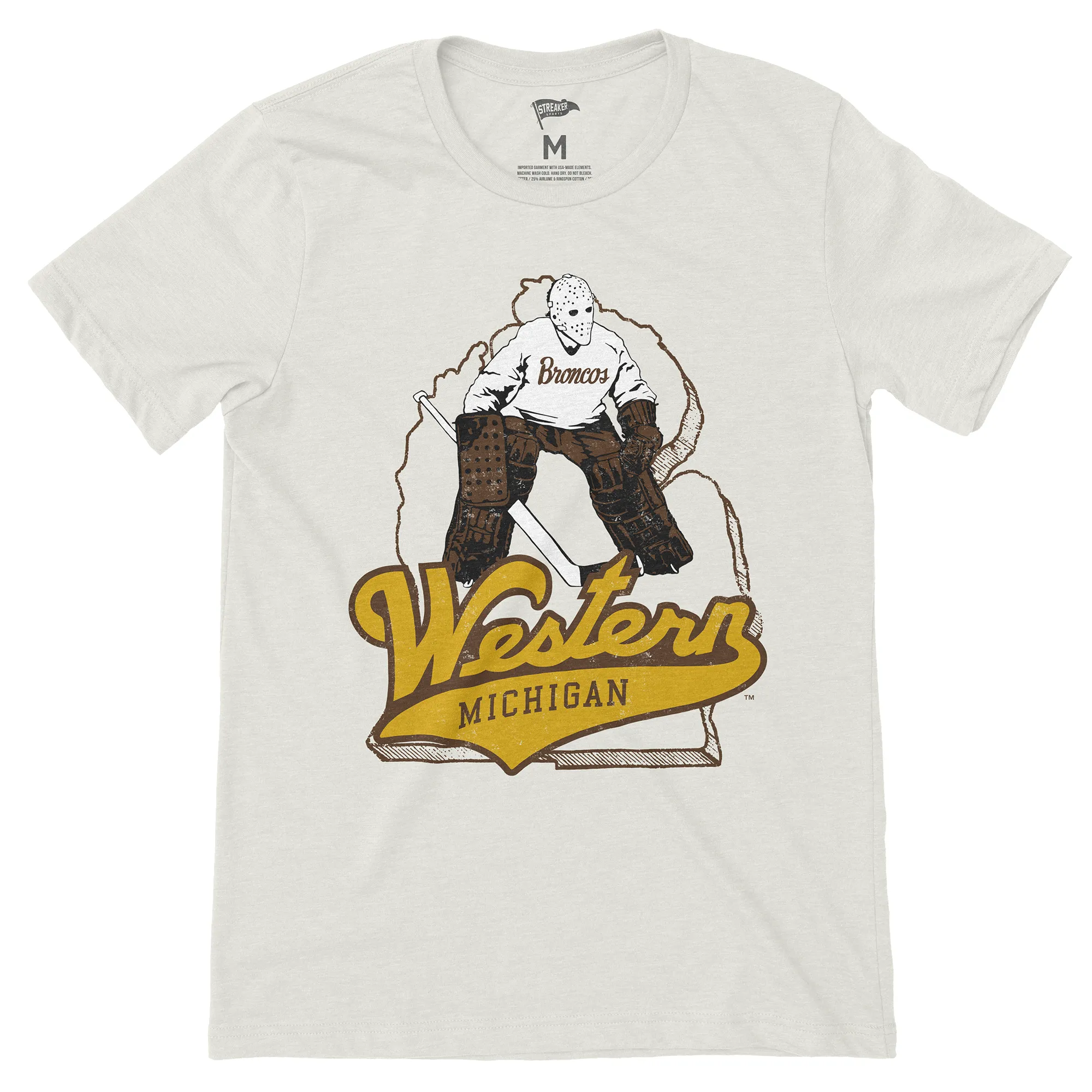 Western Michigan Vintage Hockey Territory Tee sold by Streaker Sports