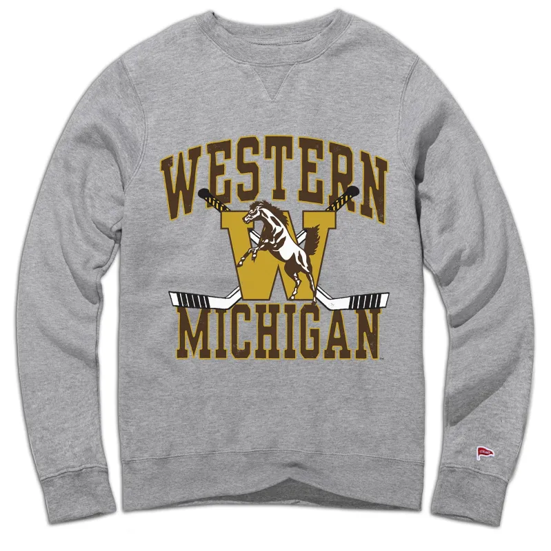 Western Michigan Vintage Hockey Crewneck Sweatshirt sold by Streaker Sports