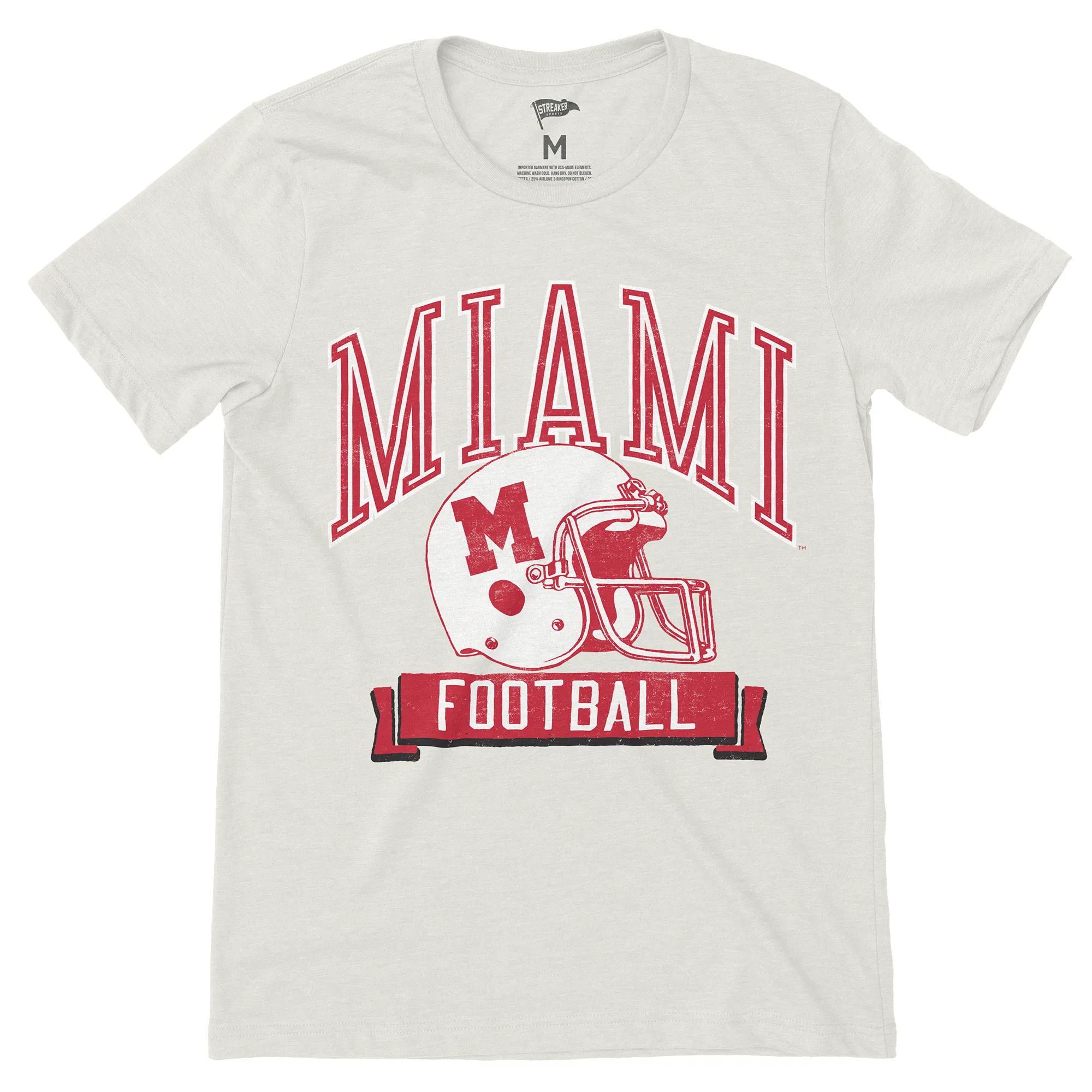 Miami University Vintage Football Tee sold by Streaker Sports
