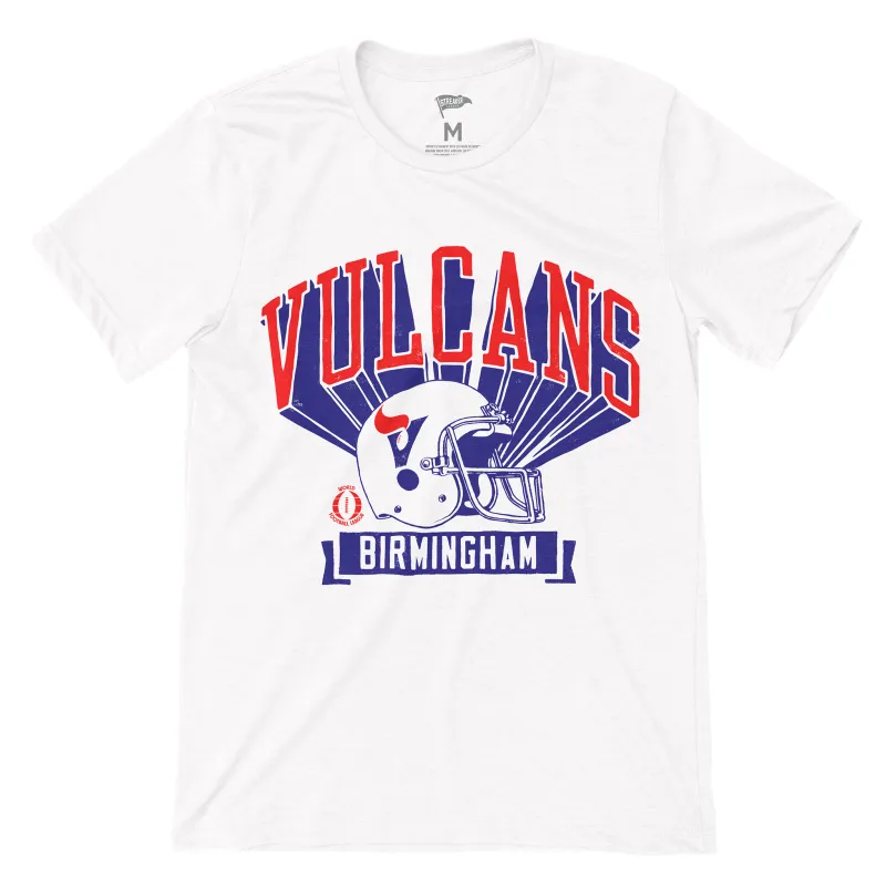 1975 Birmingham Vulcans Retro Helmet Tee made by Streaker Sports