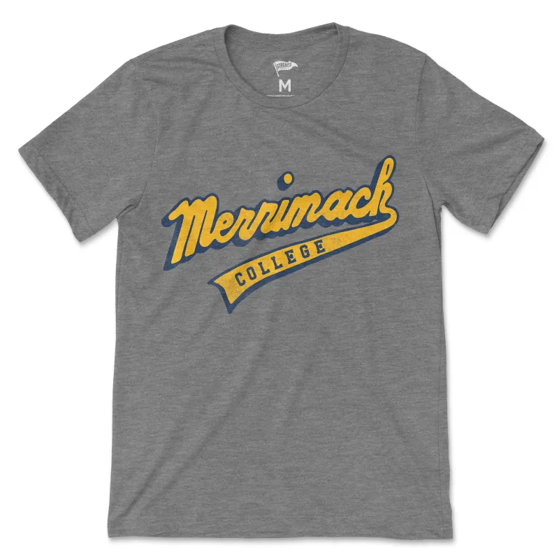 Merrimack Vintage Script Tee sold by Streaker Sports