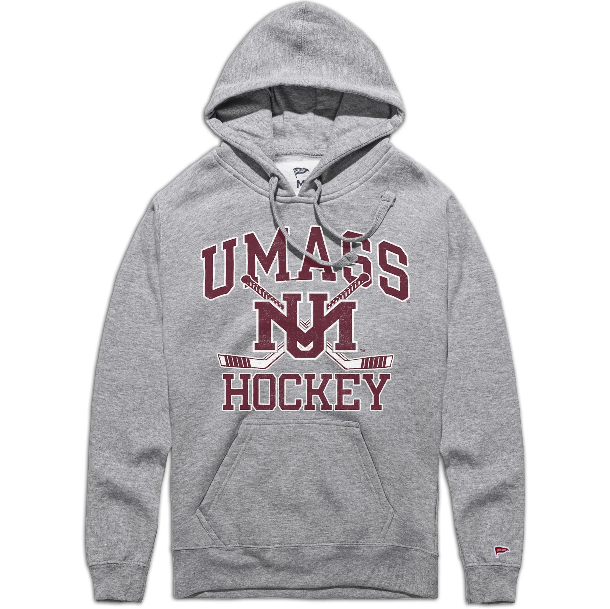 UMass Vintage Hockey Crossed Sticks Hoodie sold by Streaker Sports