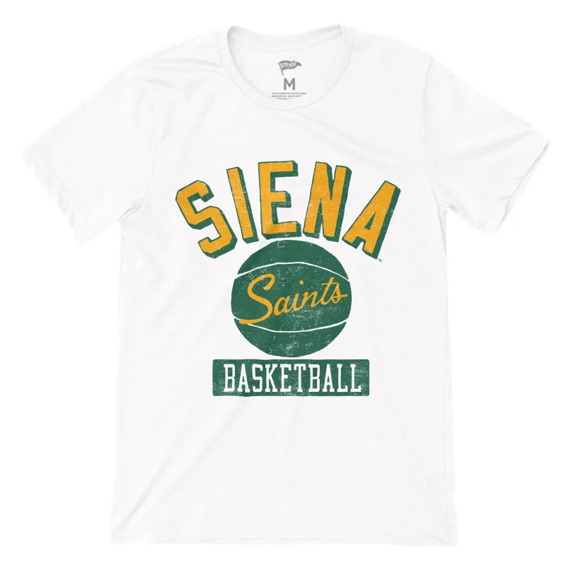 Siena Vintage Basketball Tee made by Streaker Sports
