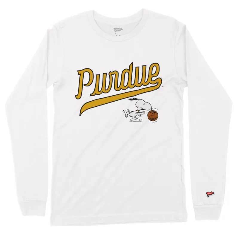 Peanuts x Purdue Vintage Basketball Long Sleeve sold by Streaker Sports