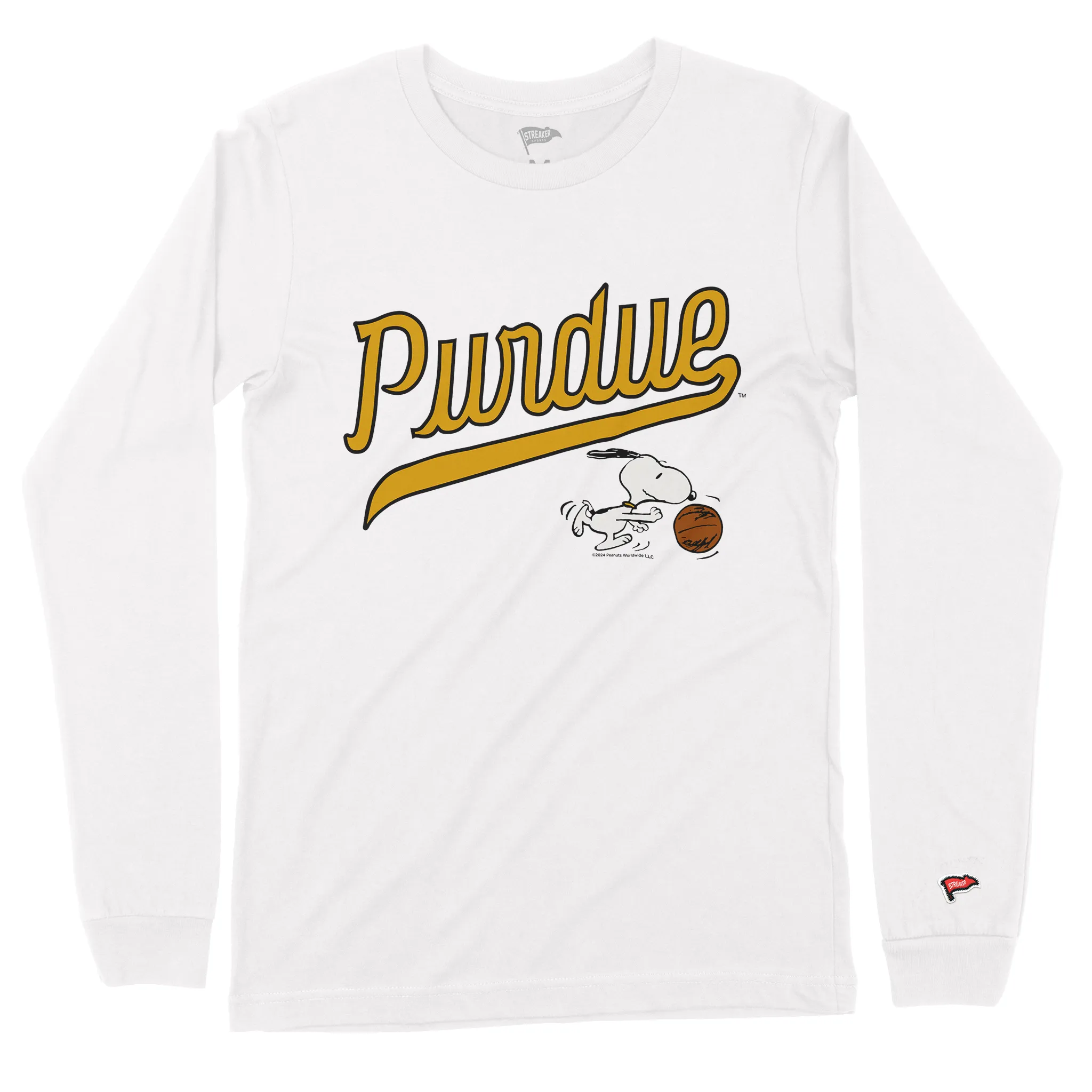 Peanuts x Purdue Vintage Basketball Long Sleeve sold by Streaker Sports