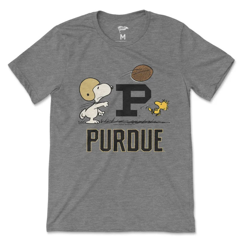 Peanuts x Purdue Vintage Football Tee sold by Streaker Sports