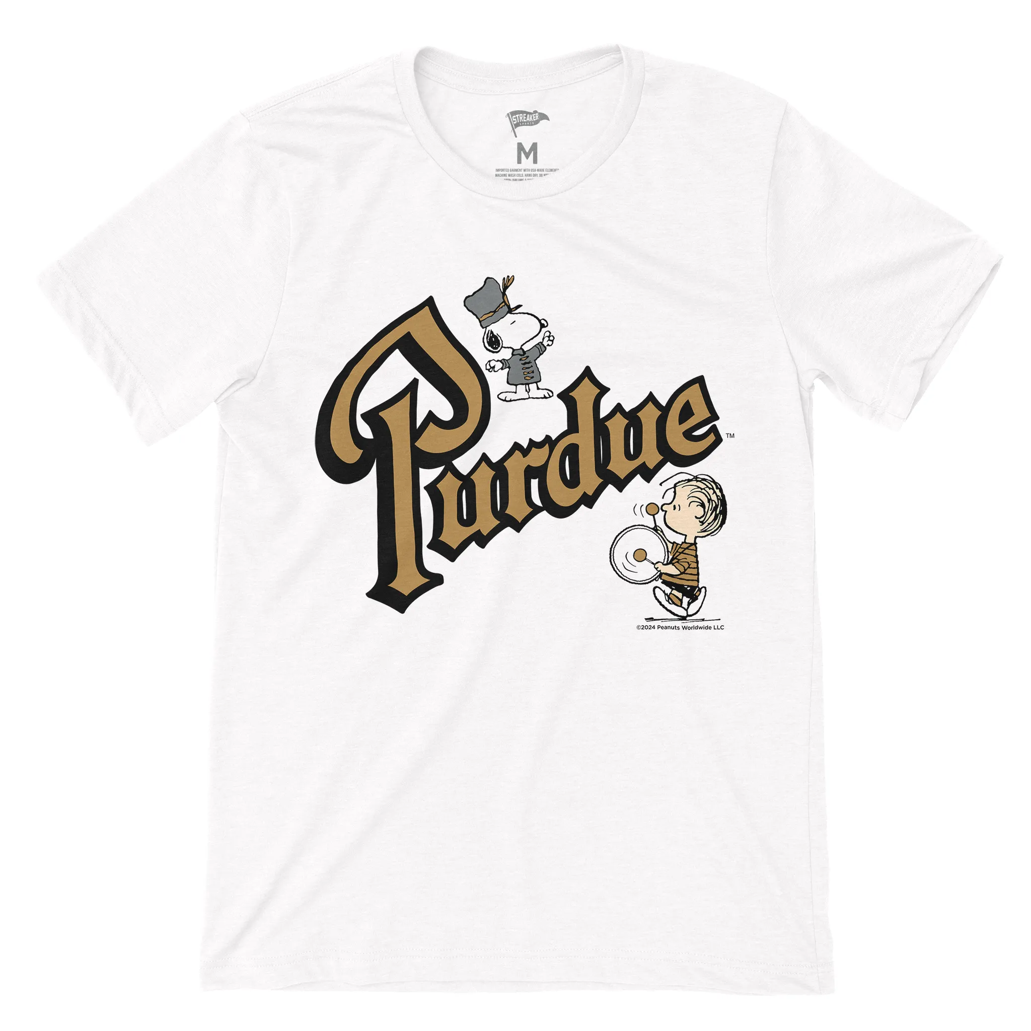 Peanuts x Purdue Vintage Marching Band Tee sold by Streaker Sports