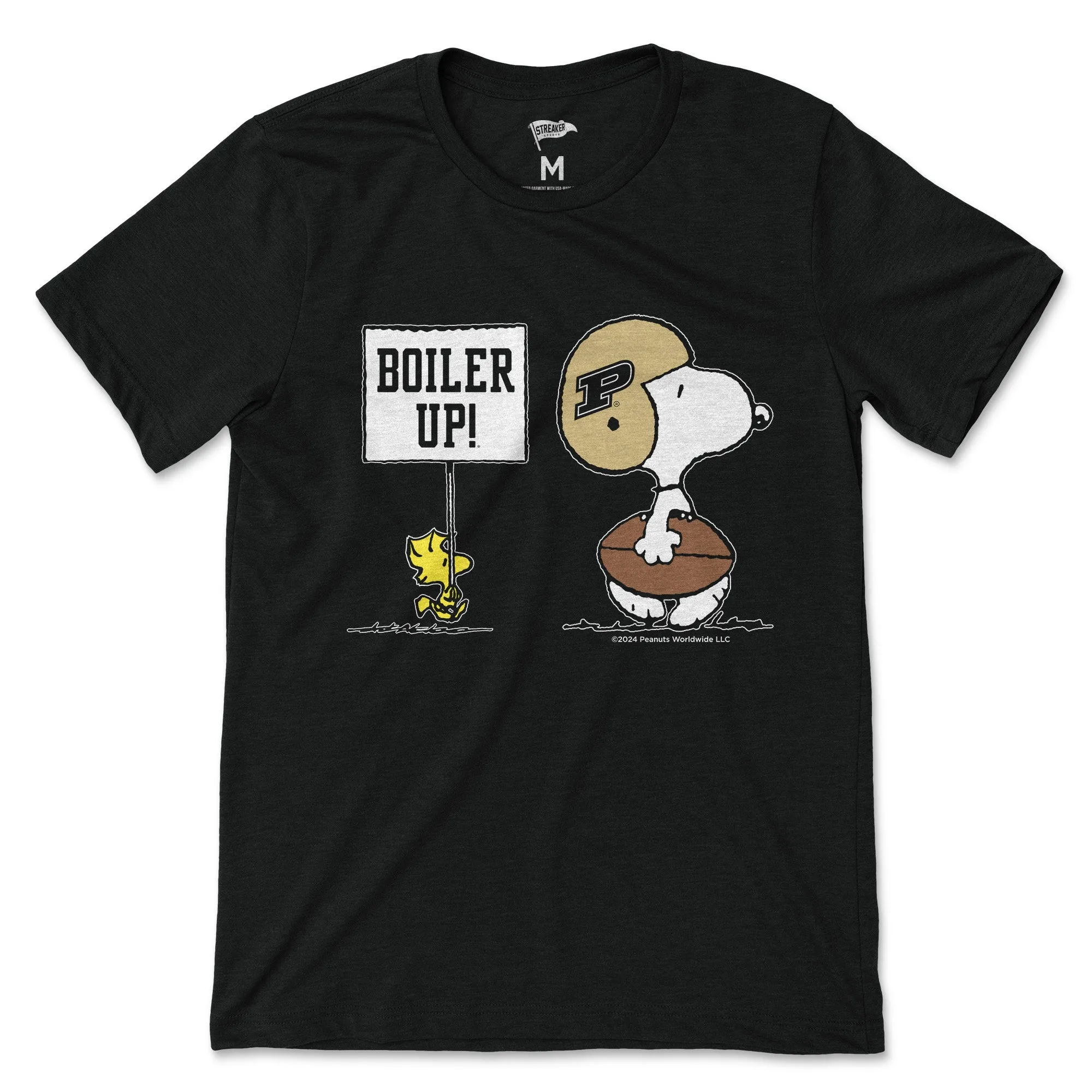 Peanuts x Purdue Football Tee sold by Streaker Sports
