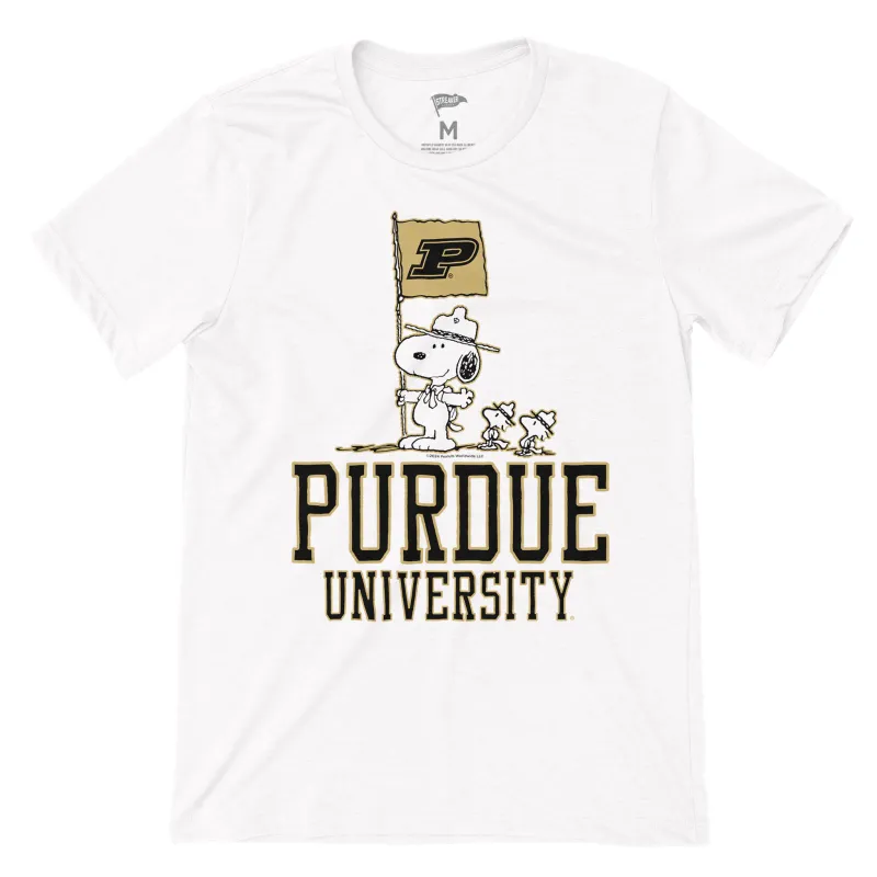 Peanuts x Purdue Beagle Scouts Tee sold by Streaker Sports