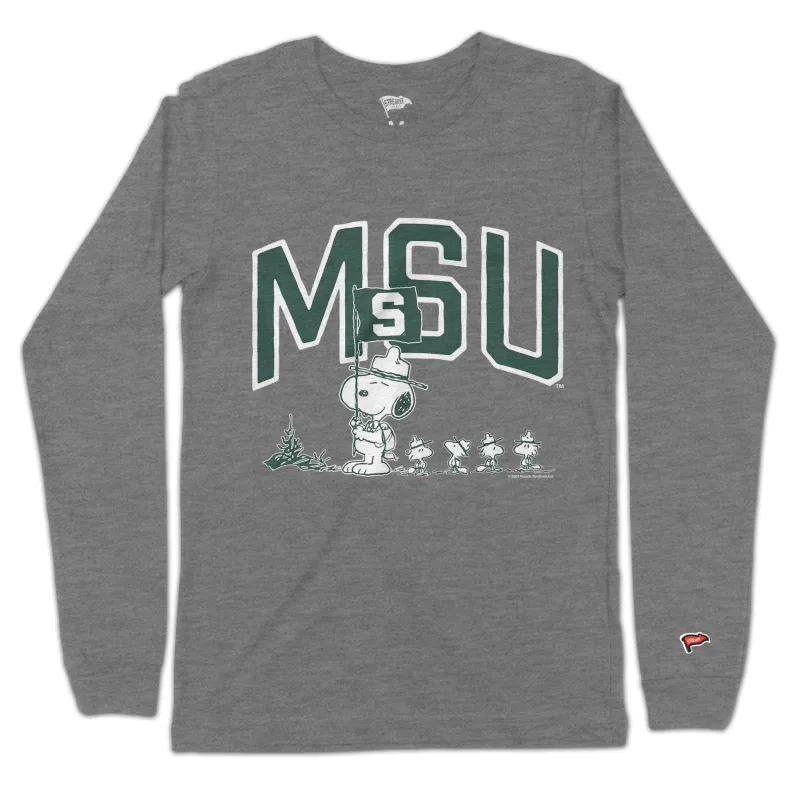Peanuts x Michigan State Beagle Scouts Long Sleeve sold by Streaker Sports