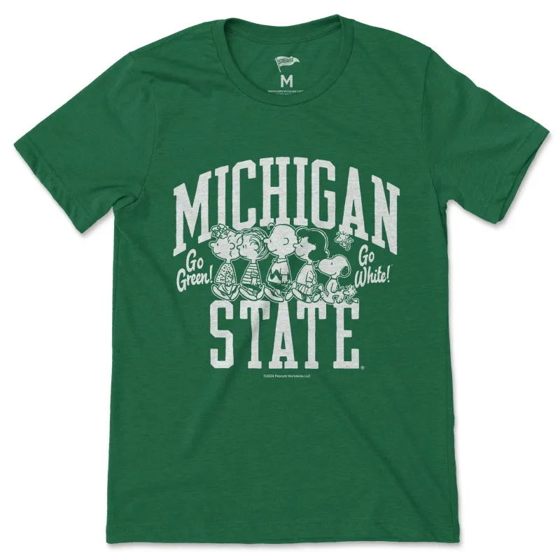 Peanuts x Michigan State The Gang Tee sold by Streaker Sports